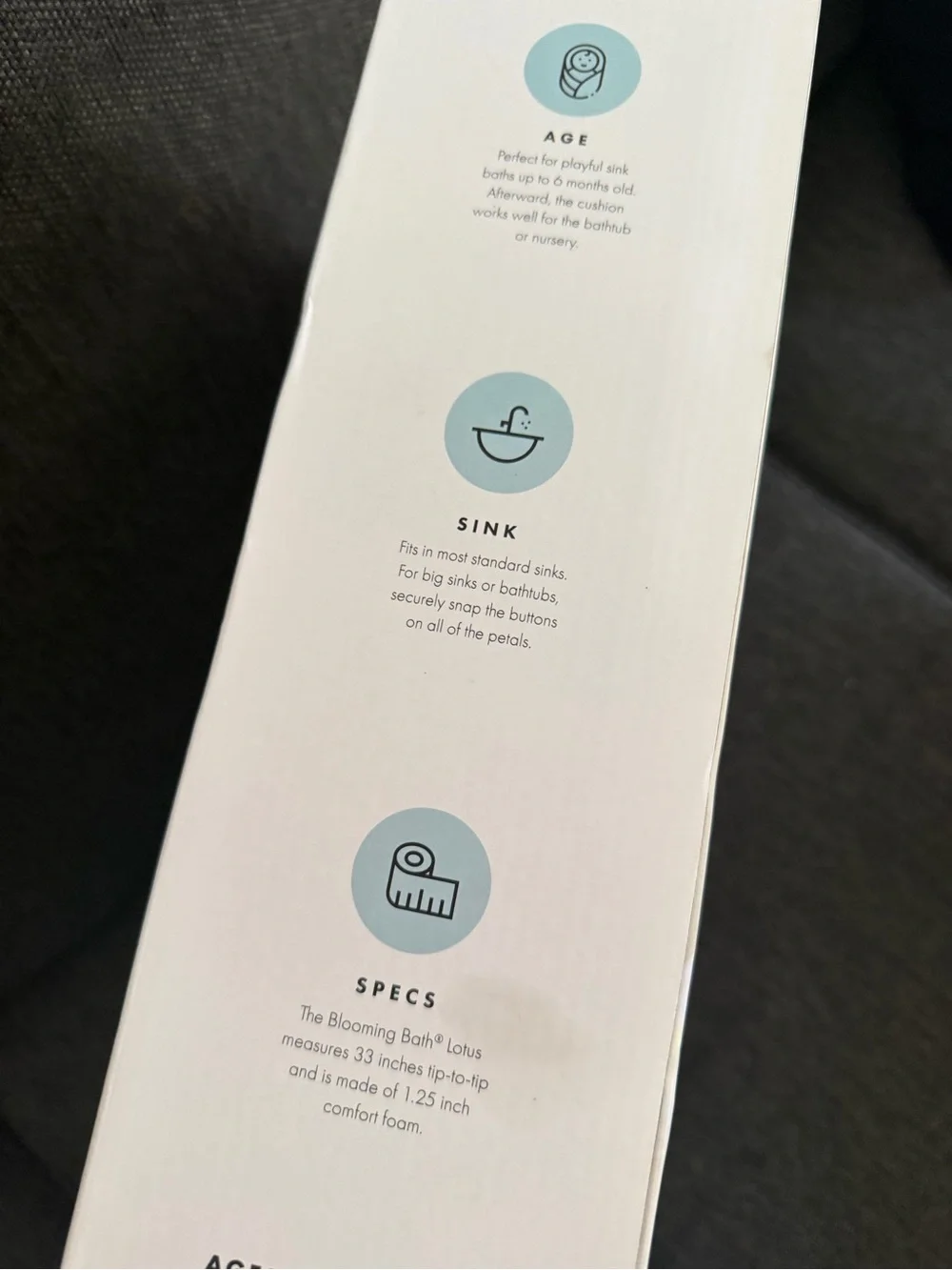 Blooming Bath Baby Sink Bath - Gray & Cream